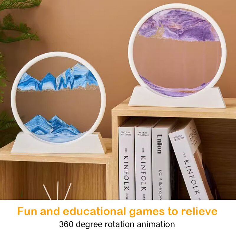 3D Sand Art Picture - Dynamic Liquid Motion Purple Quicksand Office Desktop Decor