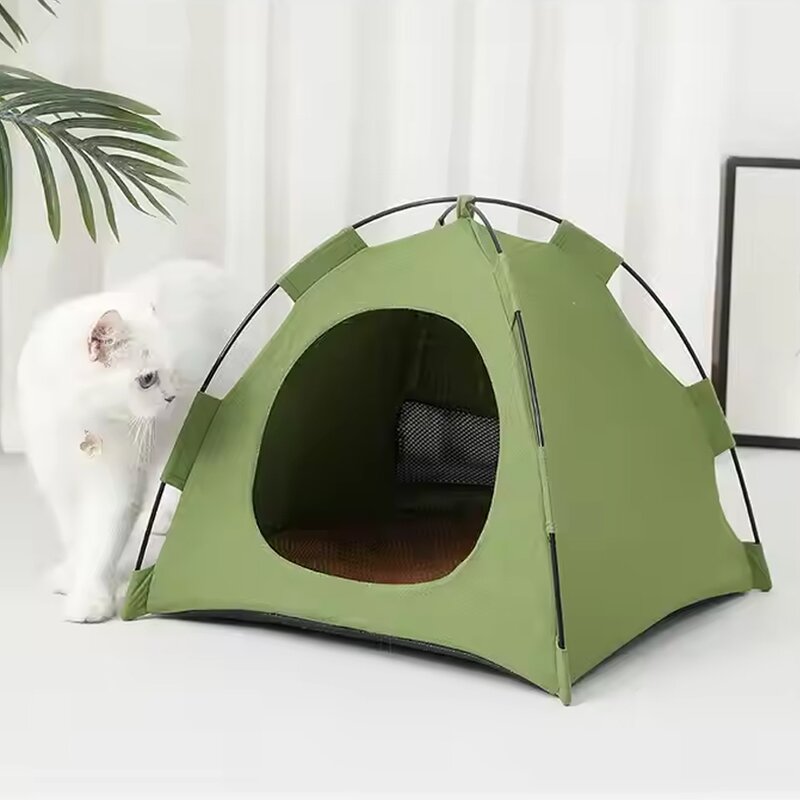Pet Teepee Tent - Dogs Cats Portable Thick Cushion Indoor Removable Washable House