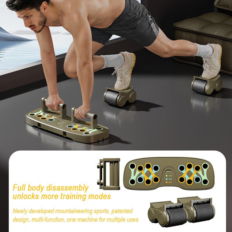 Automatic Rebound Ab Wheel - 4-Wheel Elbow Knee Mat Abdominal Training Tool