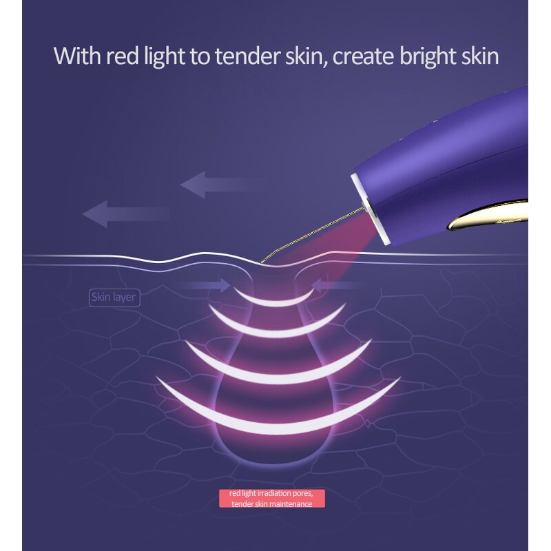 Ultrasonic Skin Scrubber - Vibration Face Spatula Blackhead Remover Clean Tool