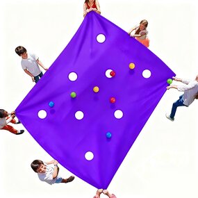 Hole Tarp Game - 85x57 Inch Team Building Work Group Activity Fun Mat