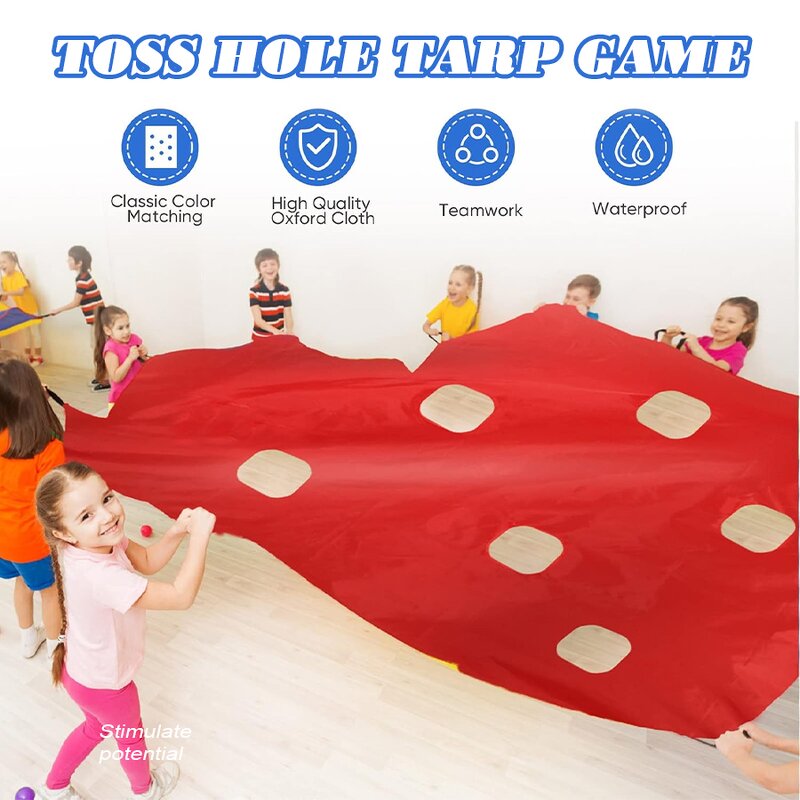 Outdoor Team Building Set - Holey Tarp Challenge Group Dynamic Sports Toy Tool