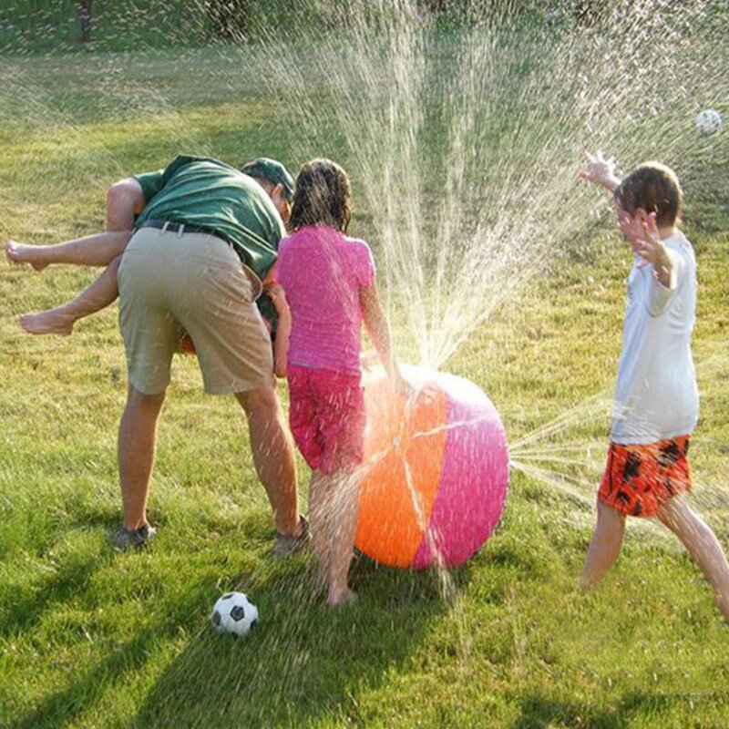 Inflatable Sprinkler Ball - 60cm PVC Beach Family Water Games Summer Toy