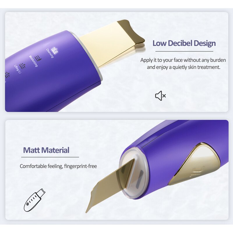 Ultrasonic Skin Scrubber - Vibration Face Spatula Blackhead Remover Clean Tool