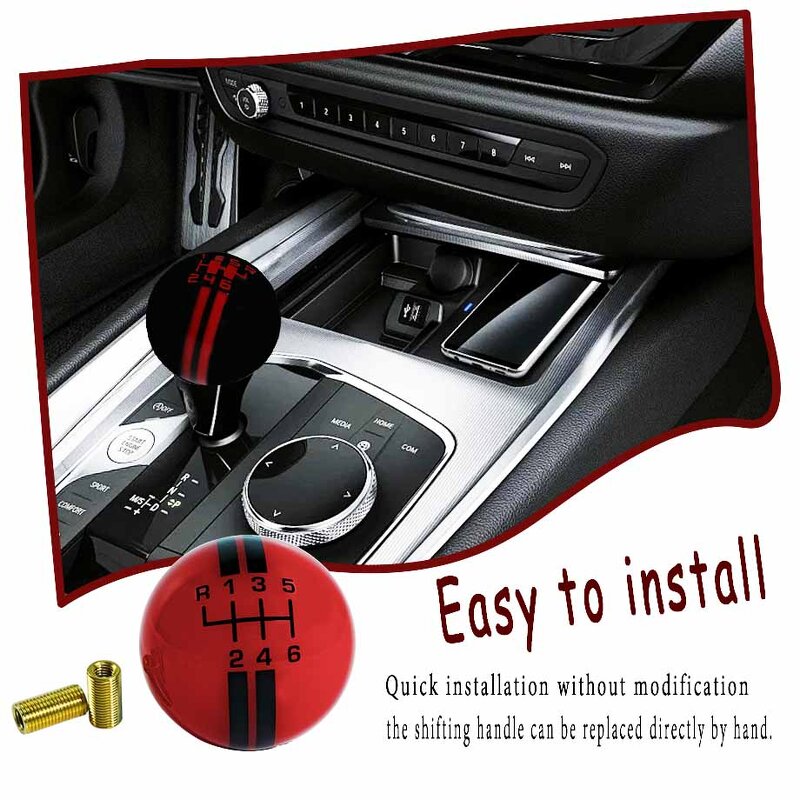 Universal Gear Shift Knob - WHITE 5 Speed Phenolic Resin New Classic Cars Tool