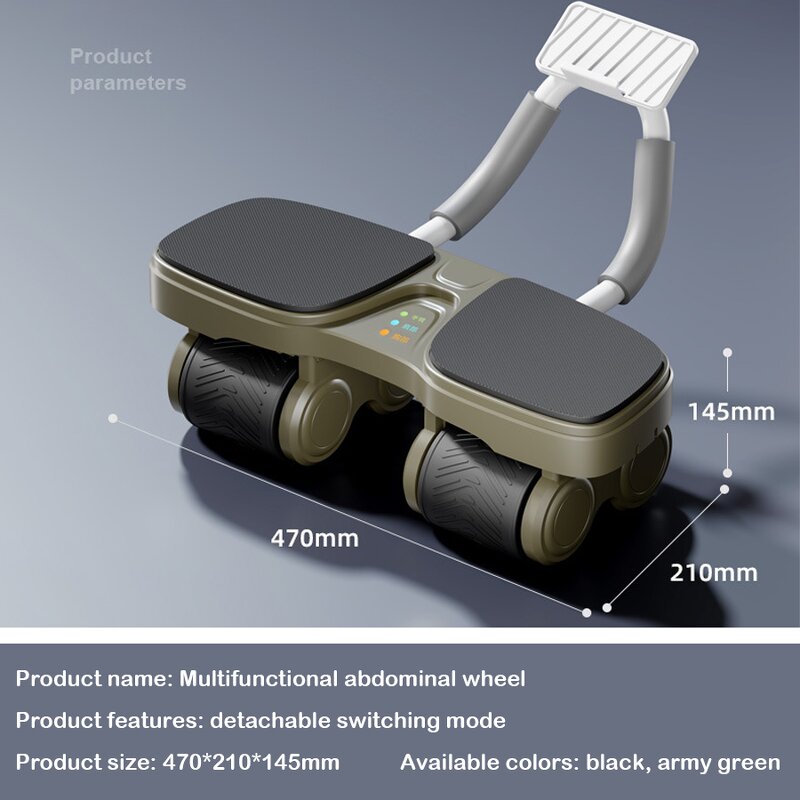 Automatic Rebound Ab Wheel - 4-Wheel Elbow Knee Mat Abdominal Training Tool