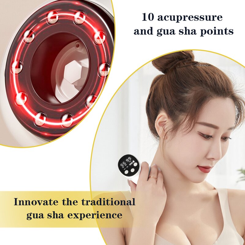 Electric Cupping Massager - Cordless 6 Speed 6 Temp Acupressure Personalized Tool