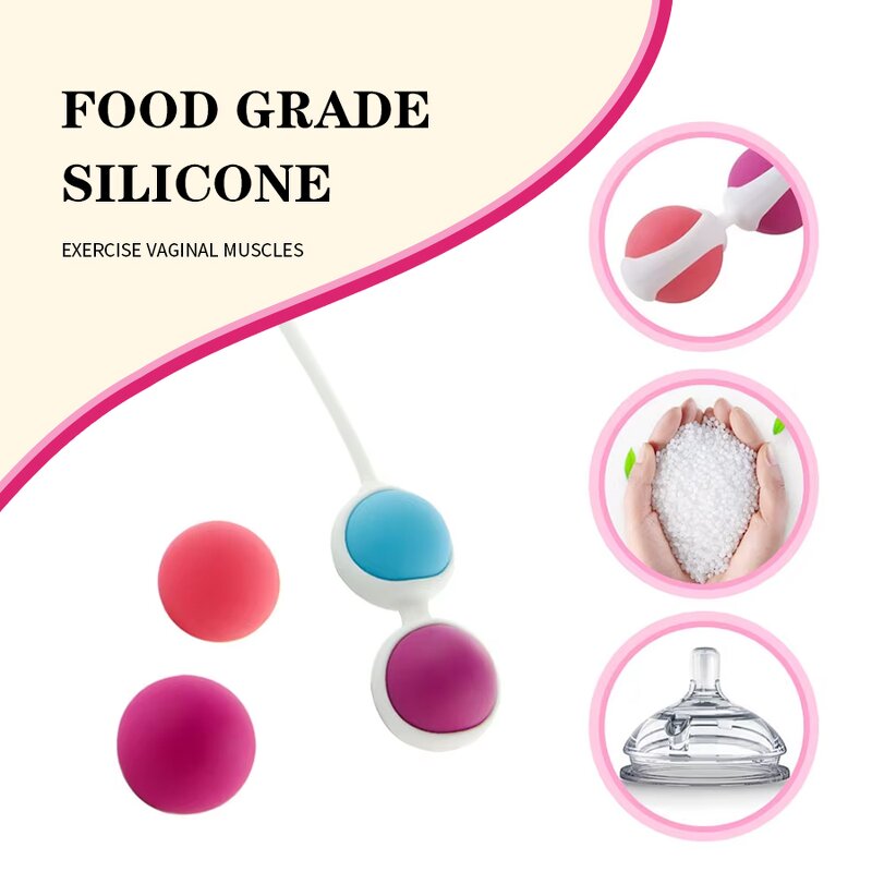 Silicone Kegel Balls - Women Training Set Bladder Control Yoga Pilates Tool