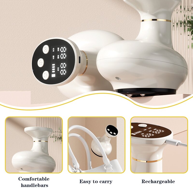 Electric Cupping Massager - Cordless 6 Speed 6 Temp Acupressure Personalized Tool
