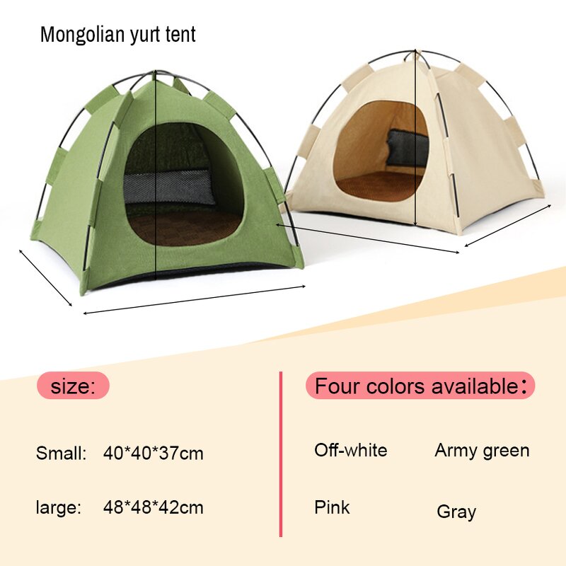 Waterproof Pet Tent - Breathable Dog Cat Mini Teepee Portable Indoor Outdoor Kennel