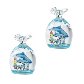 Acrylic Sailboat Figurine - Star Glitter Mineral Oil Ocean Home Decor Gift Tool