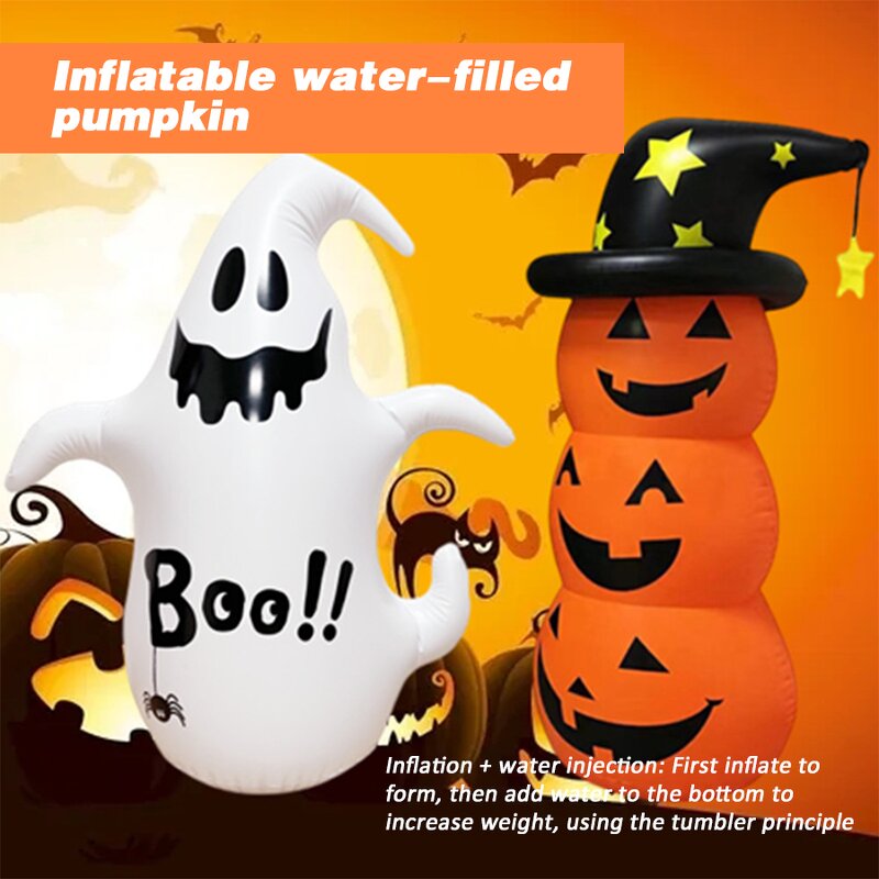Halloween Pumpkin Tumbler - 140cm Inflatable Water-Filled Party Decoration Tool