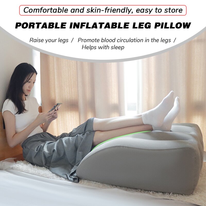 Inflatable Leg Pillow - Space-Saving Quick Pump Home Comfort Rest Tool