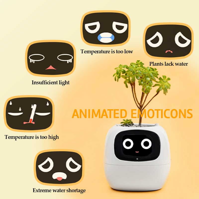 AI Smart Plant Pot Robot - Cute Automatic Watering Sensor Novelty Gift Flower Pot
