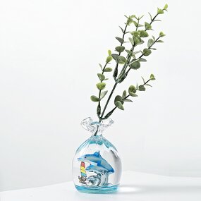 Dolphin Quicksand Timer - Decompression Oil Drop Crystal Hourglass Pen Holder
