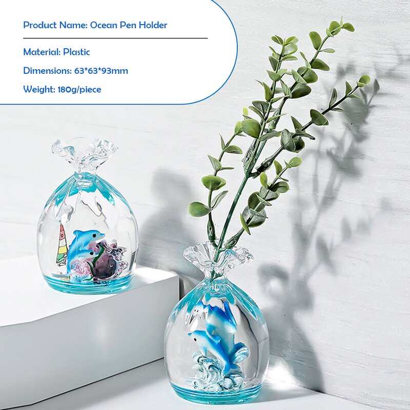 Aqua Bubble Pen Holder - Cute Clear Water Floaty Oil Office Desk Organizer Gift