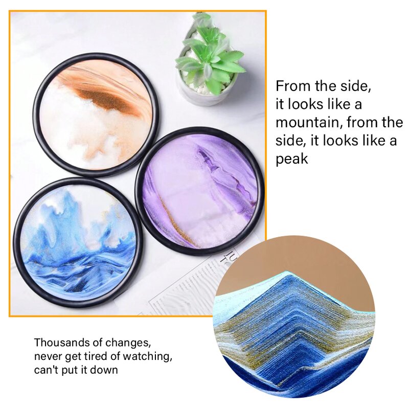 3D Quicksand Art - Deep Sea Landscape Glass Relaxing Home Office Desk Decor