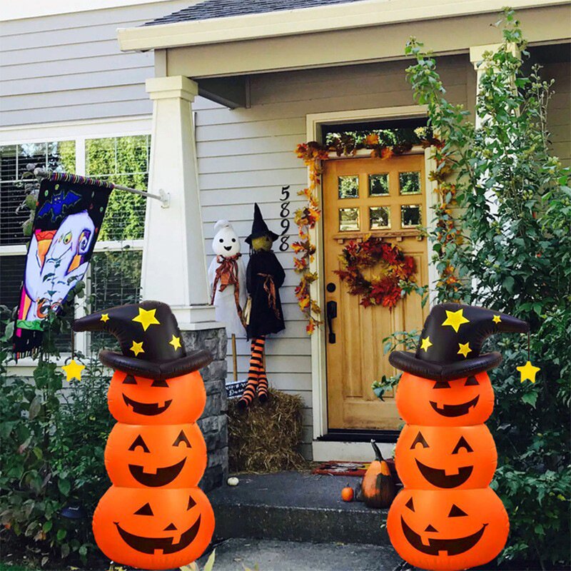 Pumpkin Boxing Bag - Kid-Friendly Blow-Up Tumbler Interactive Halloween Toy