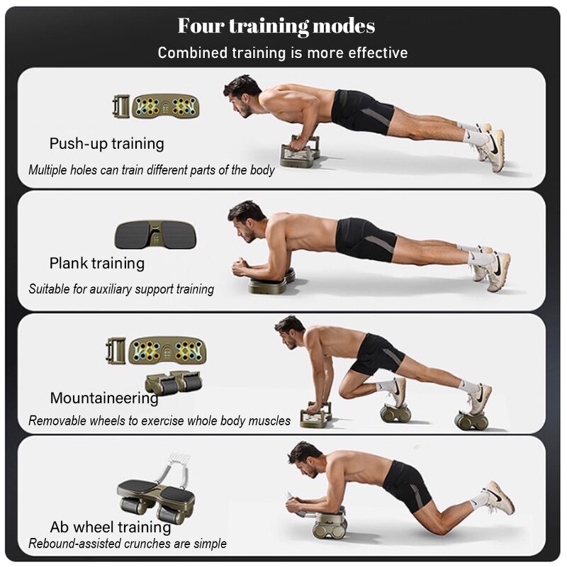 Foldable Ab Wheel - Space-Saving 170mm Wide Elbow Support Core Workout Tool