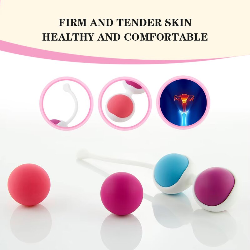 Silicone Kegel Balls - Women Training Set Bladder Control Yoga Pilates Tool