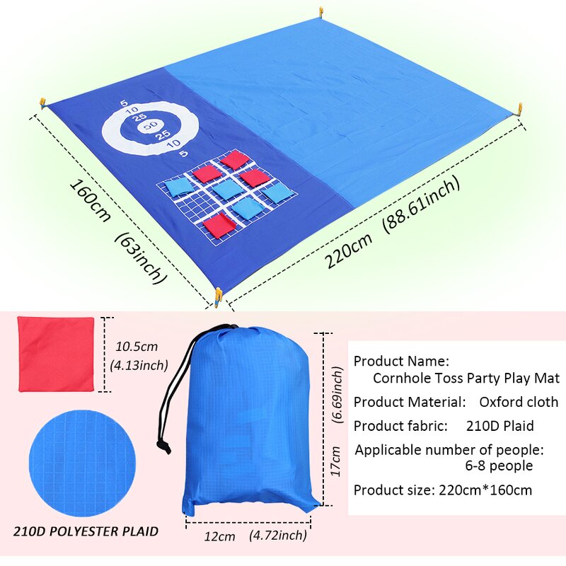 Pocket-Style Beach Mat - Portable Waterproof Moisture-Proof Lawn Picnic Party Tool
