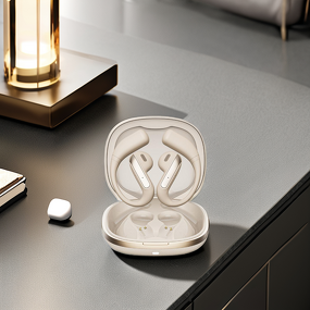 AI Translation Earphones - TWS Leather Case Open-back Noise-canceling Earhook Tool