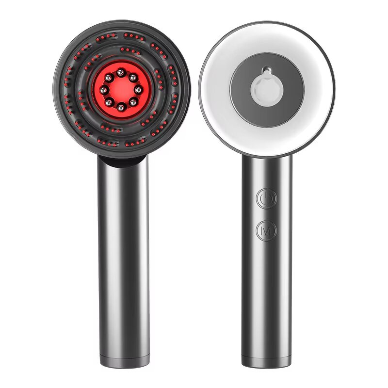 Hair Comb Manufacturer - Multi-Functional Scalp Massager Brush Red Blue Light with Oil Applicator