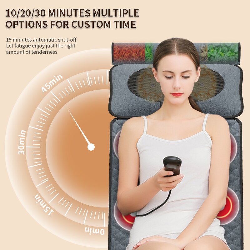 Massage Pillow Manufacturer - Full Body Comfortable Cushion Bed Mat with Electric Heating Vibration