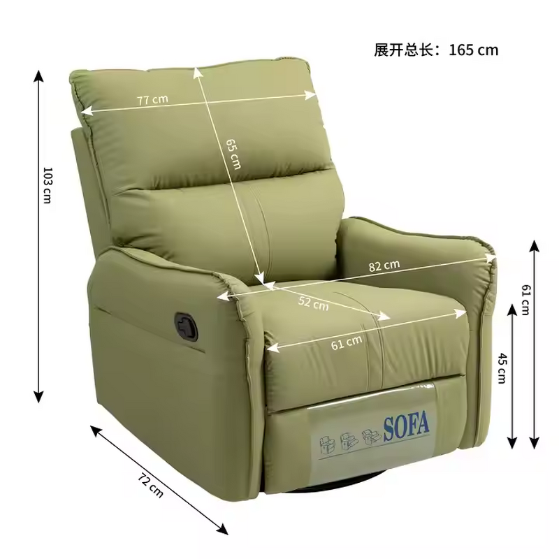 Massage Chair Manufacturer - Customizable Green Synthetic Leather Modern Recliner Extendable Foldable for Body