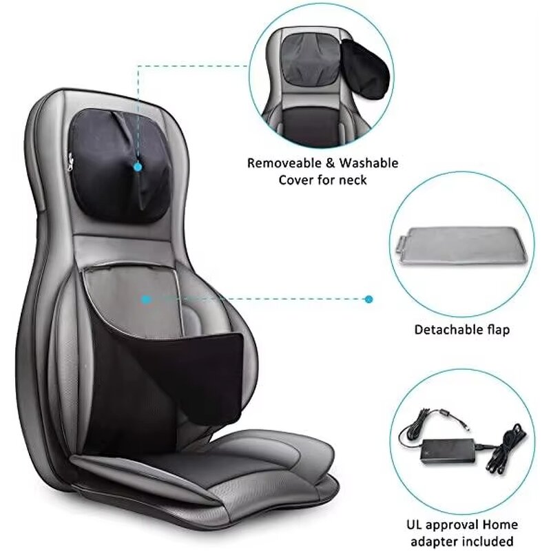 Back Massager Manufacturer - with Heat Deep Kneading Adjustable Shiatsu Chair Pad