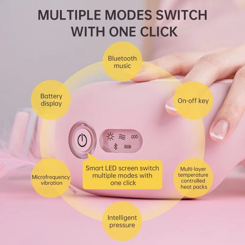 Eye Massager Manufacturer - 16D Air Pressure Best Warm Relax Smart Heating Color Pink