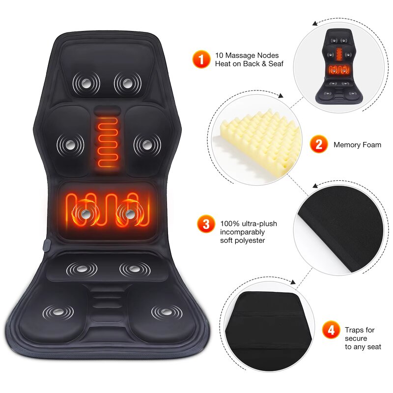 Massage Cushion Manufacturer - Portable Full Body Heating Relaxation Back Shiatsu for Car Home