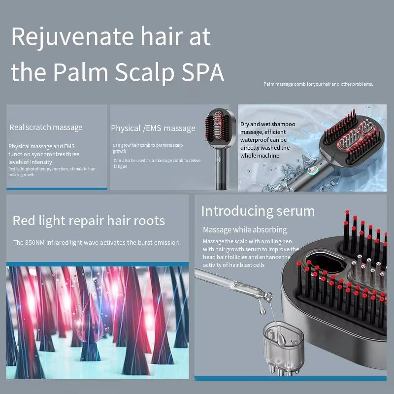 Scalp Massager Manufacturer - Portable Waterproof Rechargeable Hair Oil Applicator Head Brush for Hair Growth