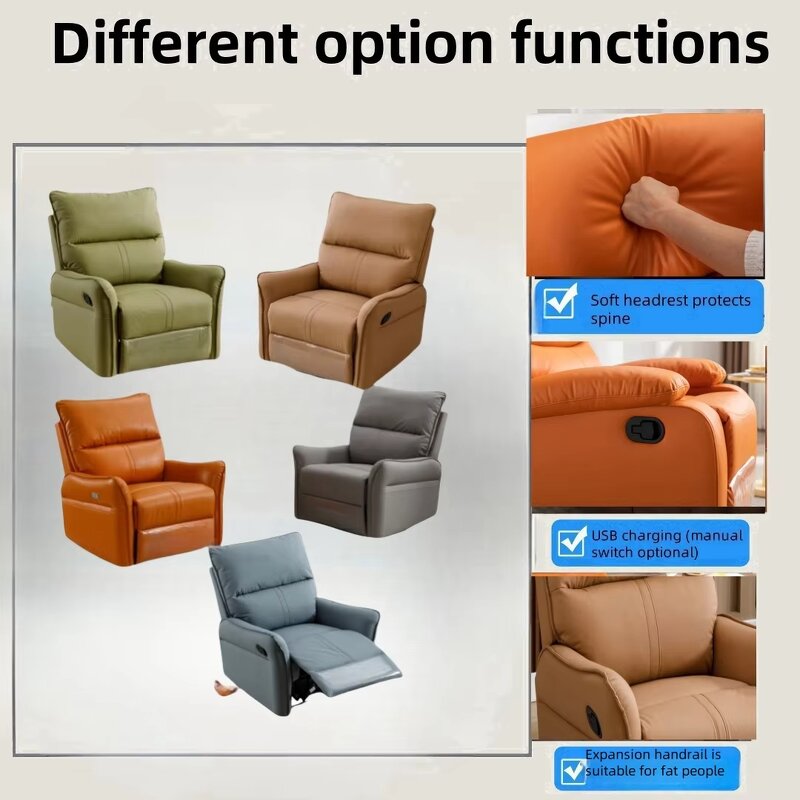 Massage Chair Manufacturer - Customizable Green Synthetic Leather Modern Recliner Extendable Foldable for Body