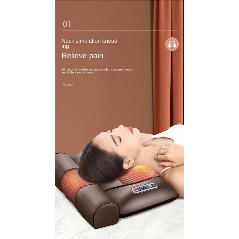 Massage Mat Manufacturer - Full Body Heat Memory Foam with 20 Neck Cushion 3 Timing Modes