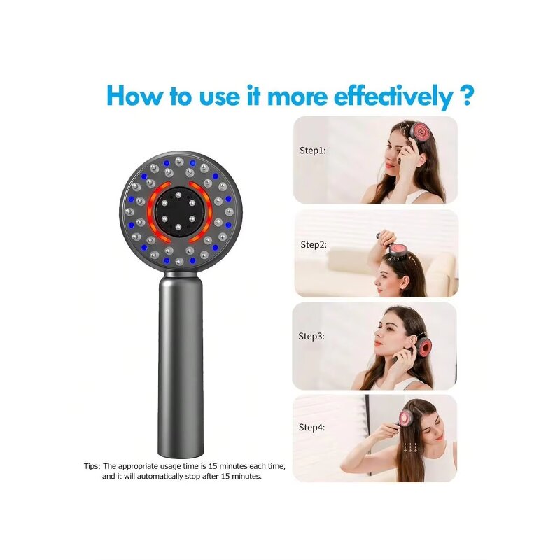 Head Massager Manufacturer - Portable Cordless Electric Shiatsu Waterproof Scalp Massaging Brush for Hair Care