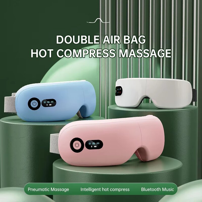 Eye Massager Manufacturer - 16D Air Pressure Best Warm Relax Smart Heating Color Pink