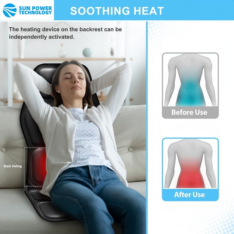 Massage Seat Cushion Manufacturer - High Quality Kneading Shiatsu Body Black Flannel for Car Home