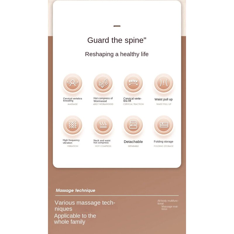 Massage Mat Manufacturer - Full Body Heat Memory Foam with 20 Neck Cushion 3 Timing Modes