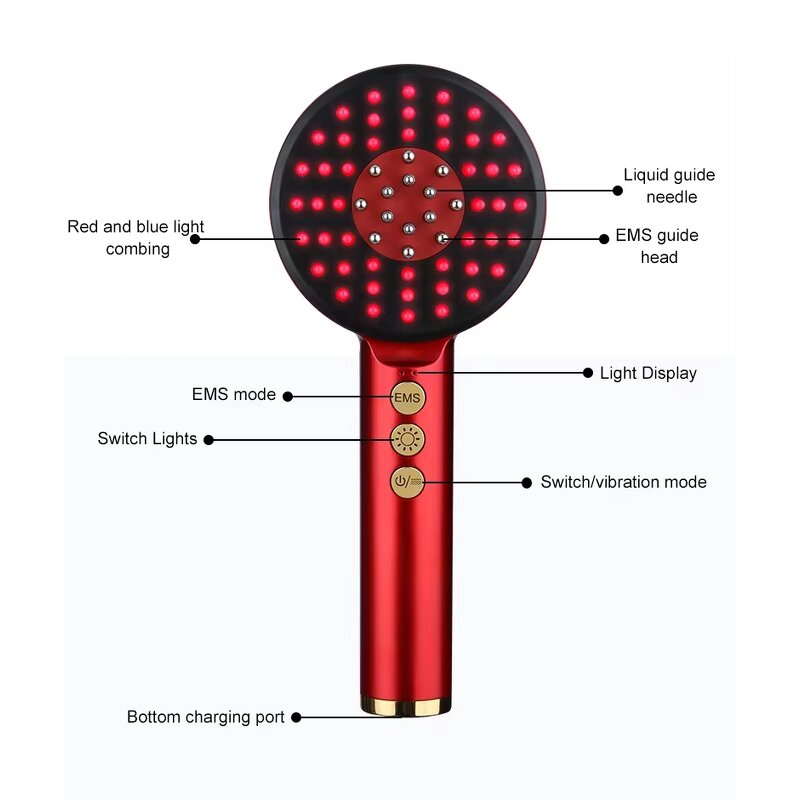 Hair Growth Device Manufacturer - Best Price Electric Head Comb with LED Red Light Scalp Massage Oil Applicator