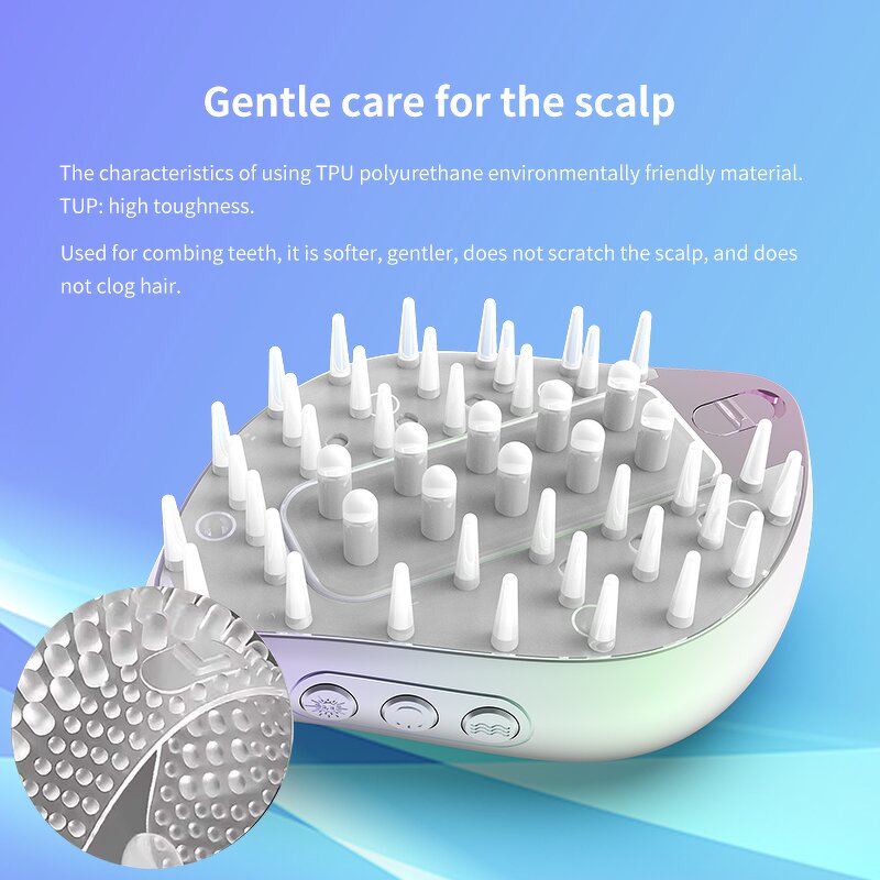 Electric Hair Growth Comb - Red Blue Light EMS Essence Nutrition Guide