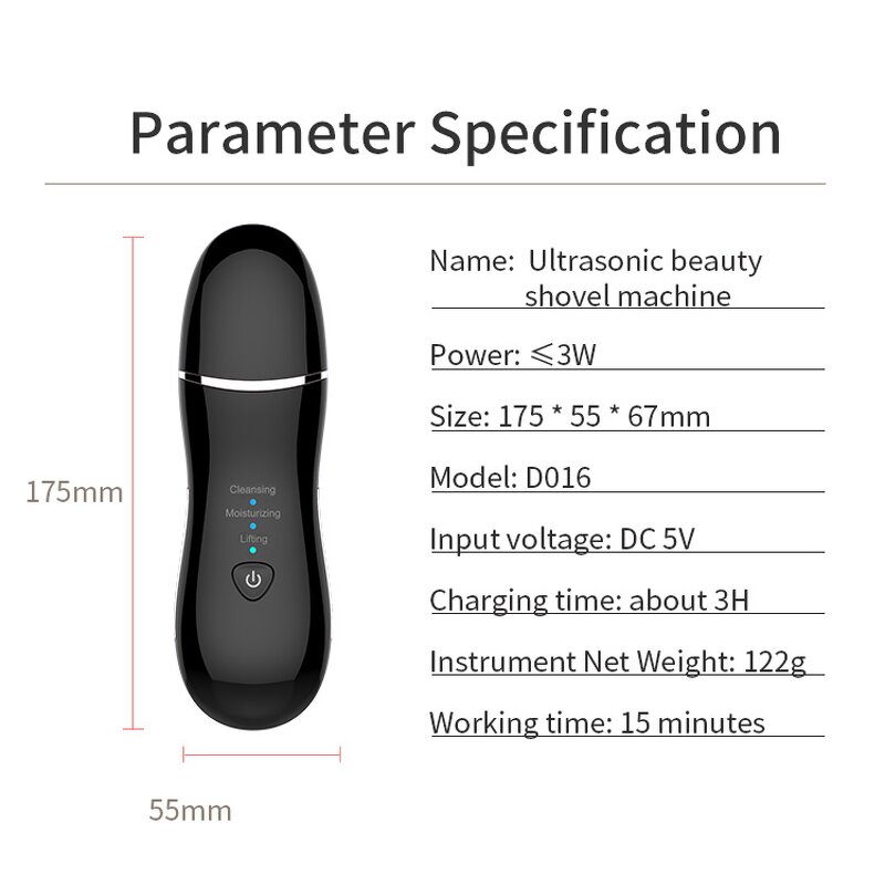 Electric Ultrasonic Spatula - Handheld Blackhead Pore Cleaner Home Use
