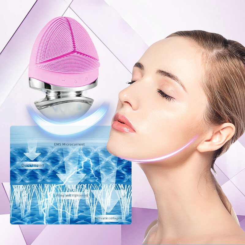Silicone Electric Massager - 2 in 1 Sonic Waterproof Exfoliating Scrubber