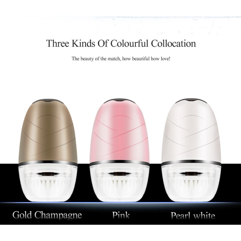 EMS Electric Facial Cleansing Brush - Hot Cool Waterproof Silicone Tool