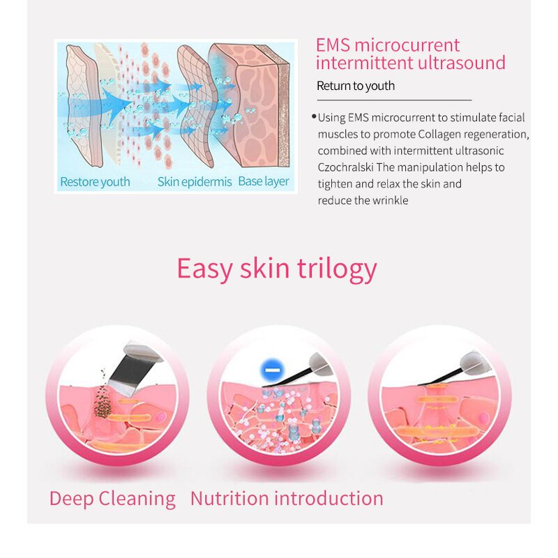 Portable Ultrasonic Skin Scrubber - High Frequency Blackhead Pore Cleaner