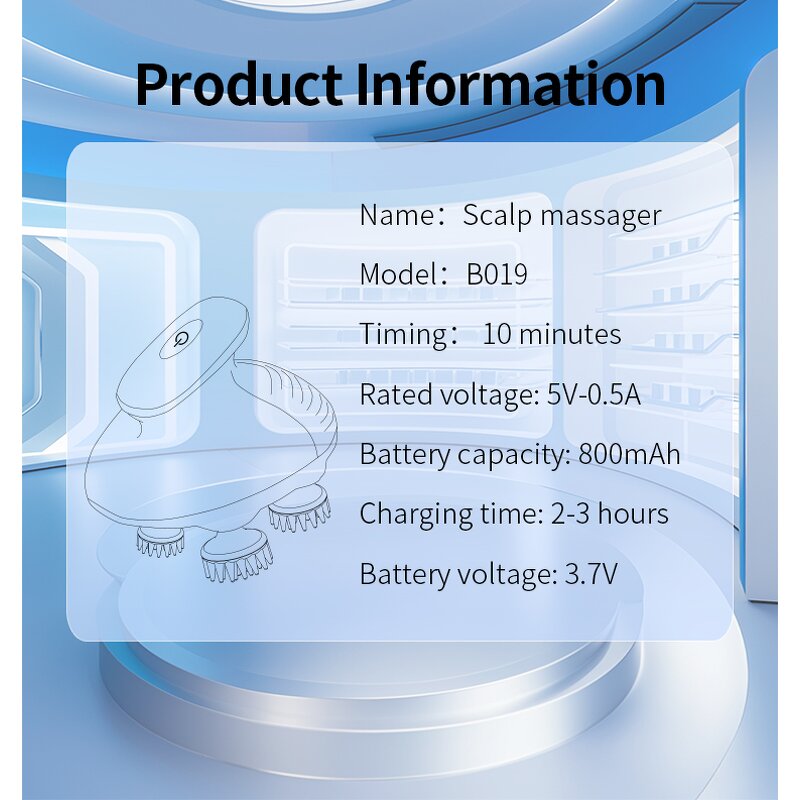 Octopus Head Massager - Portable Electric Scalp Scratcher Multi-Plug