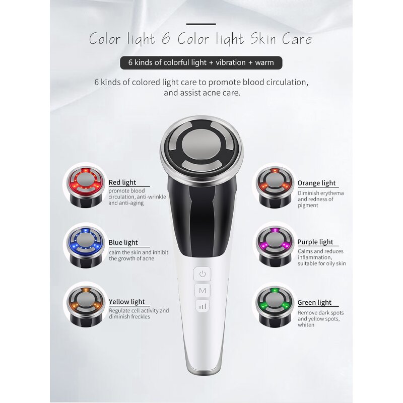 EMS Face Lift Massager - Ready To Ship 6 LED Colors Vibration Therapy