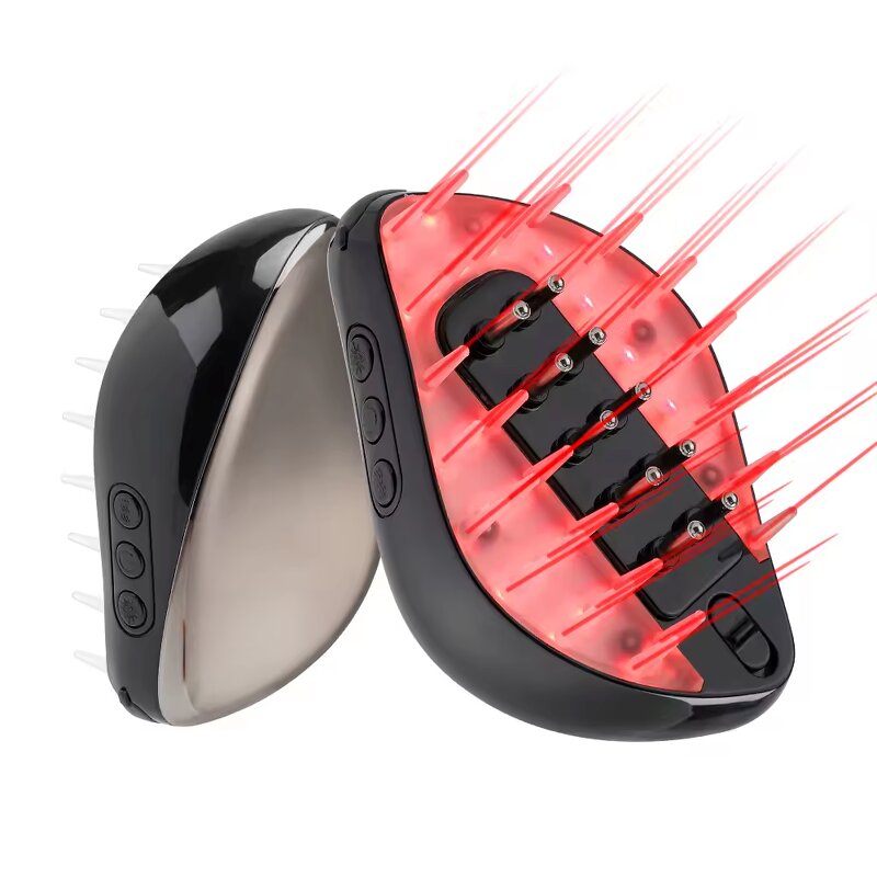 Electric Hair Growth Comb - Red Blue Light EMS Essence Nutrition Guide