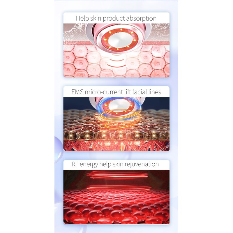 RF Beauty Device - Red Blue Light Ice Compress Face Lift Instrument