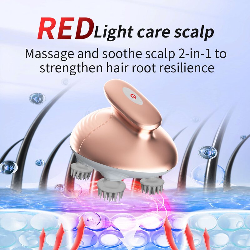 Octopus Head Massager - Portable Electric Scalp Scratcher Multi-Plug